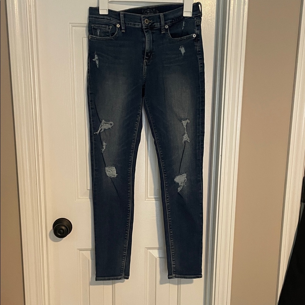 Lucky Brand Dark Blue Distressed Skinny Jeans